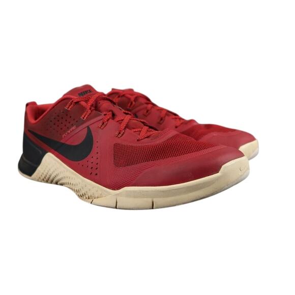Nike Shoes Mens 14 Athletic Trainer Metcon 1 Sport Active Crossfit Gym Red Black - Picture 1 of 16